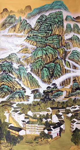 《雁荡山人家》180x68 《雁荡山人家》180x68