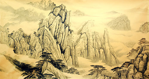 《黄山之一》180x96 《黄山之一》180x96