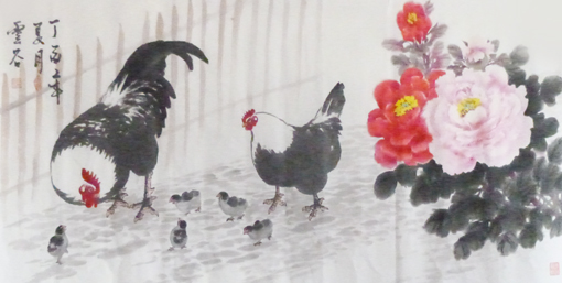 张云国作品 《合家欢》 100cm×55cm 5000元